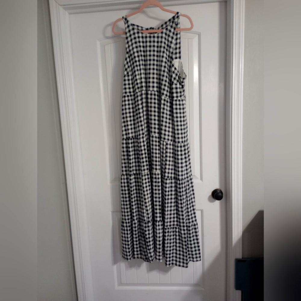 Maxi Washable Gauze Halter Tiered Gingham Dress By Torrid